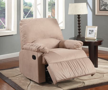 Upholstered Glider Recliner Tan SKU: 600264G coastmega