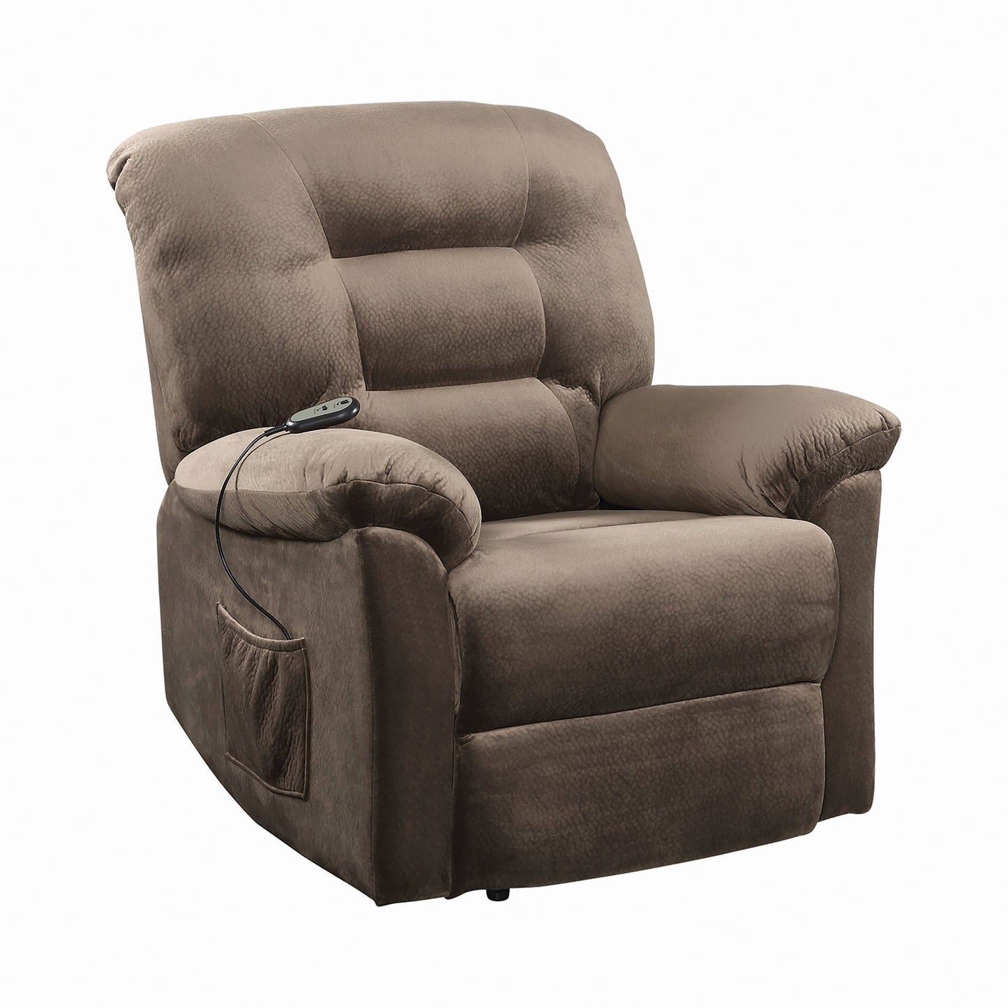 Upholstered Power Lift Recliner Brown Sugar SKU: 601025 coastmega