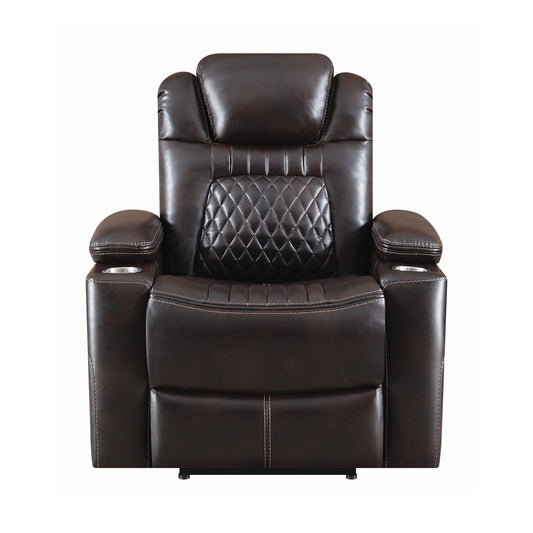 Korbach Upholstered Power^2 Recliner Espresso - SKU: 603413PP coastmega