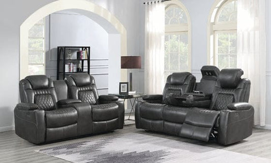 Korbach 2-Piece Power^2 Living Room Set Espresso coastmega