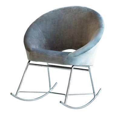 Upholstered Papasan Rocking Chair Silver And Chrome SKU: 605501 coastmega