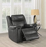 Shallowford Upholstered Power^2 Glider Recliner Hand Rubbed Charcoal SKU: 609323PP coastmega