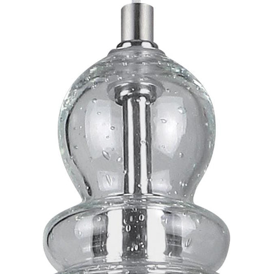 Westinghouse One-Light Indoor Mini Pendant Brushed Nickel Finish with Hand Blown Clear Seeded Glass - 6100700 MES