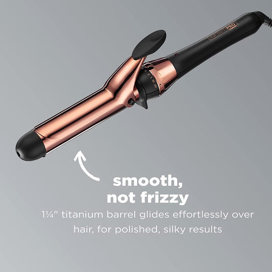 INFINITIPRO BY CONAIR Rose Gold Titanium 1 1/4-Inch Curling Iron, 1 ¼ inch barrel produces loose curls – for use on medium and long hair - CD251N Pie's Variety Store
