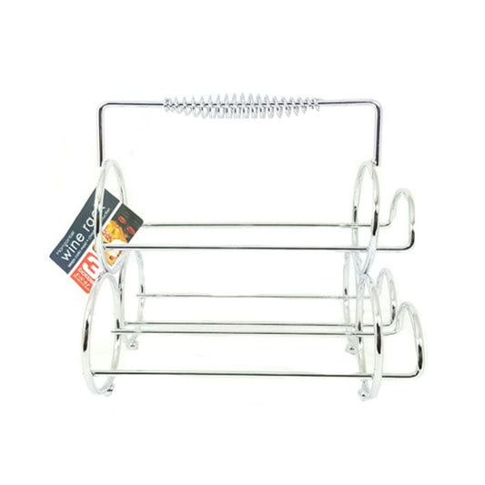Wine Rack Chrome - Ideal for small spaces with a simple chrome finish. #4839 ebuystt