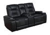 Zane Upholstered Living Room Set Black- 651301PP-S2