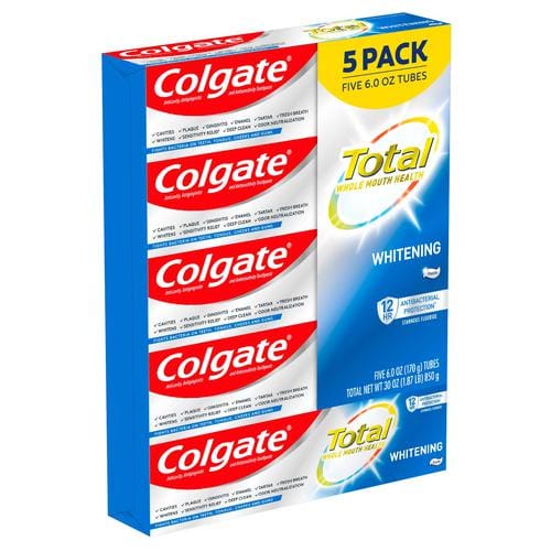 Colgate Whitening Toothpaste 5 Units / 170 g Colgate Total Advanced Whitening is a tooth whitening toothpaste that provides stain removal and prevention -430485 ebuystt