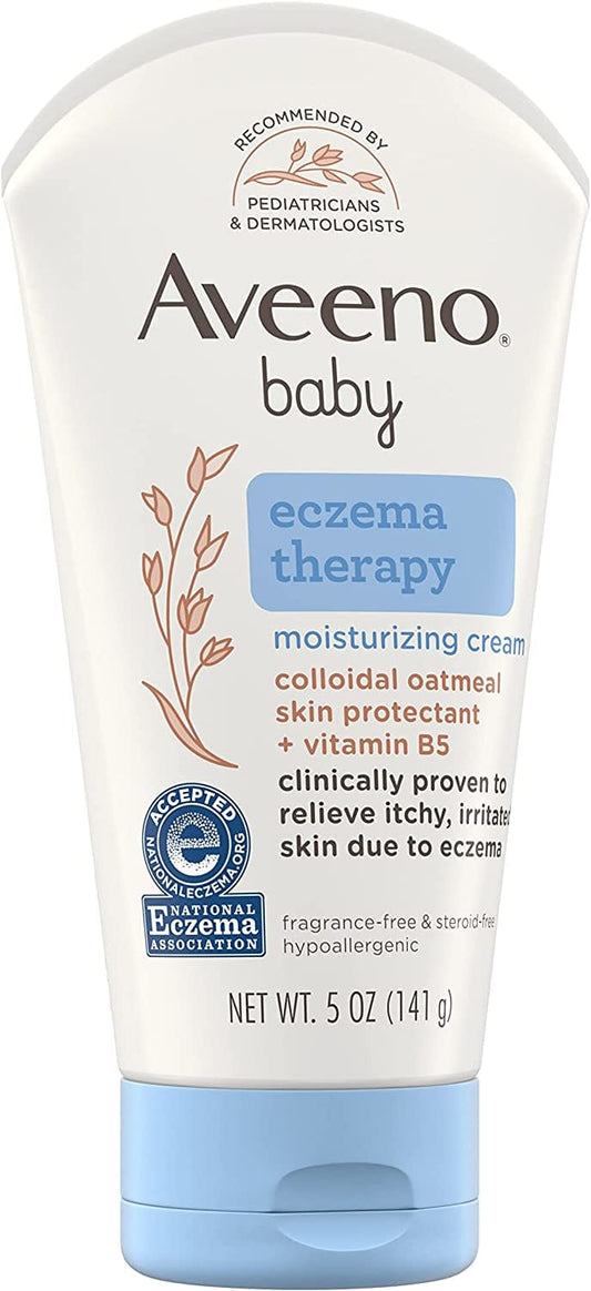 Aveeno Baby Eczema Therapy Moisturizing Cream, Natural Colloidal Oatmeal & Vitamin B5, Baby Eczema Cream for Dry, Itchy, Irritated Skin Due to Eczema, Paraben- & Steroid-Free, 5 fl. oz - 38137101845 Pie's Variety Store