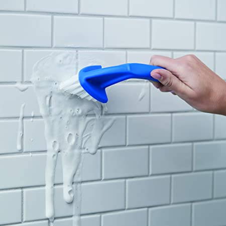 Mr. Clean 2 in 1 Household Scrub Brush Multi-Use Cleans Large Surface Grout Burst gets in crevices and corners -400275 mega
