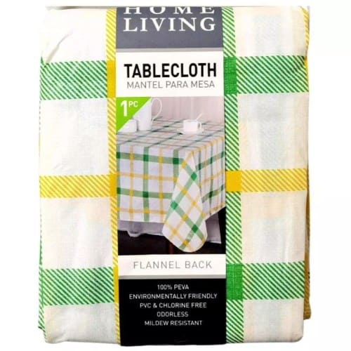 Home Living Flannel Back Rectangle Tablecloth (1 Piece) - Dress your table and keep it protected with this fun table cover. With a fun multicoloured fruity print, this table cloth is stylish and makes clean up a breeze - 7450014090970 Pie's Variety Store