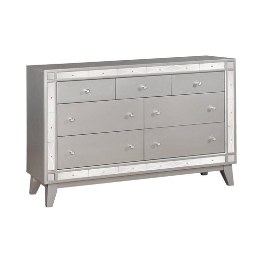 Leighton 7-Drawer Dresser Metallic Mercury Collection: This Stunning Dresser Instantly Dresses Up A Bedroom, Spacious Drawers Allow Plenty Of Space To Store. Leighton SKU: 204923 coastmega