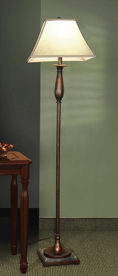 Square Empire Shade Floor Lamp Bronze And Beige - 901204 COSMEGA