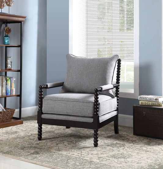 Cushion Back Accent Chair Grey And Black - 903824 ebuystt