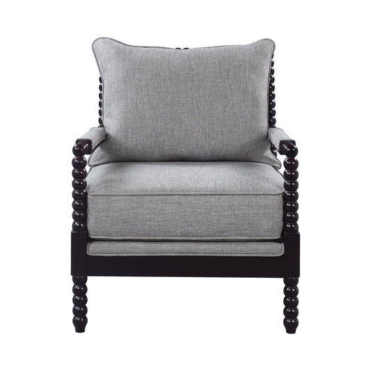Cushion Back Accent Chair Grey And Black - 903824 ebuystt