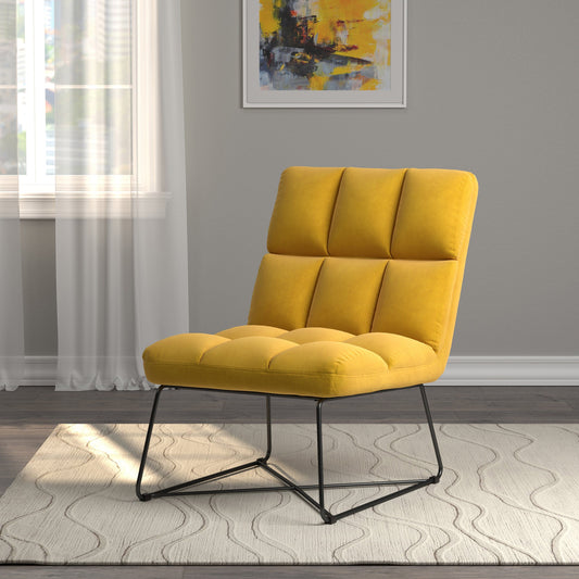 Armless Upholstered Accent Chair Yellow - 903837 ebuystt