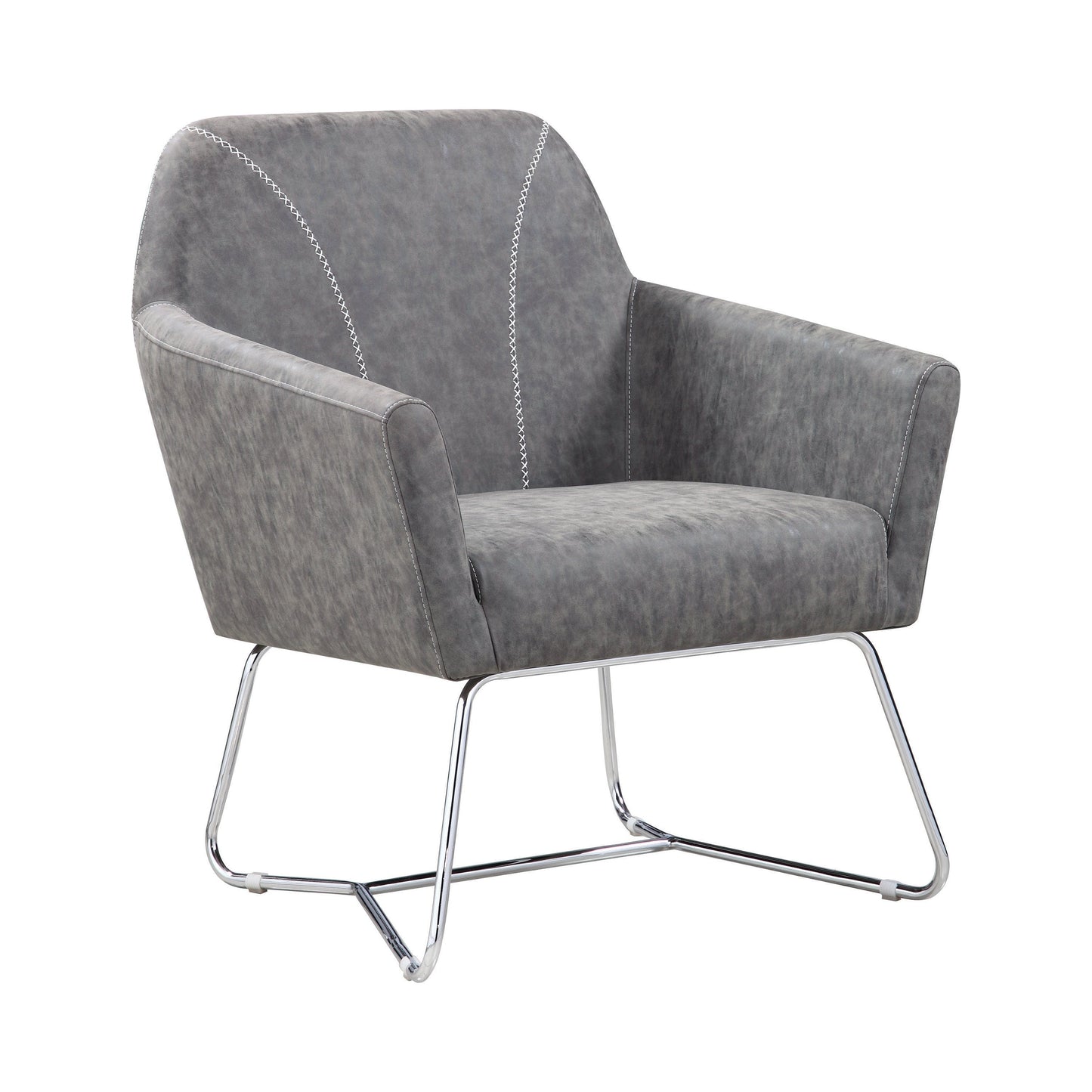 Sloped Arm Upholstered Accent Chair Grey - 903850 ebuystt
