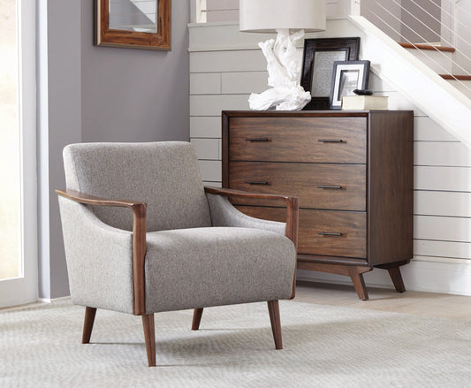 Upholstered Accent Chair Grey And Brown - 905392 ebuystt