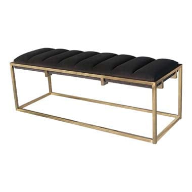 Channel Tufted Cushion Bench Dark Grey And Gold - 914111 A-Z Store Nadia