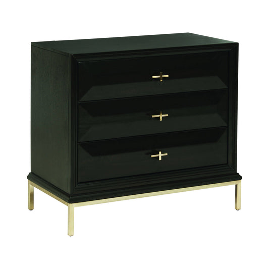 Formosa 3-Drawer Rectangular Nightstand Americano And Rose Brass Collection: Formosa SKU: 222842 coastmega