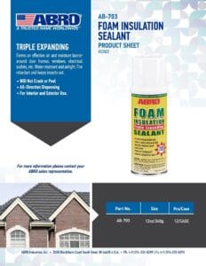 ABRO FOAM INSULATION SEALANT: Forms an Effective Air and Moisture Barrier Around Door Frames, Windows, Electrical Outlets, etc. - MAC00113 MEGA