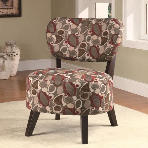 Upholstered Accent Chair Brown And Red 900425 COSMEGA