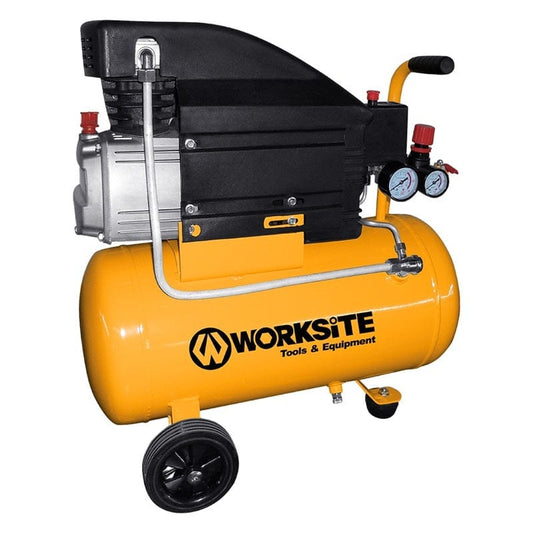 WORKSITE 2HP Air Compressor, Tank 25/50L, Induction Motor, 85-125PSI, Thermal Overload Protection Worksite Power Tools