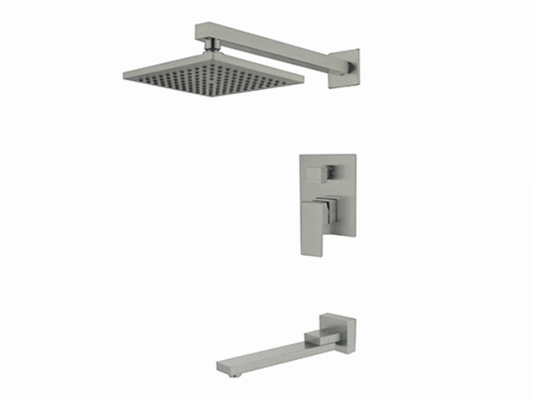 Aquarius Bathtub & Shower Mixer Square with Swivel Polished Brushed Nickle- T104-BN MEGA