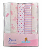 BABY TIME  Big Oshi Flannel Receiving Blanket 5pk: blanket is soft cotton flannel, Size: 30