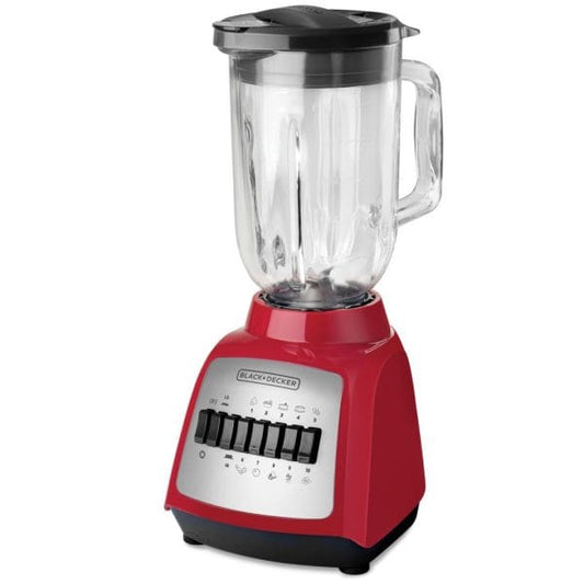 BLACK & DECKER 10 SPEED BLENDER GLASS JAR 550W RED - BLBD210GR Pie's Variety Store
