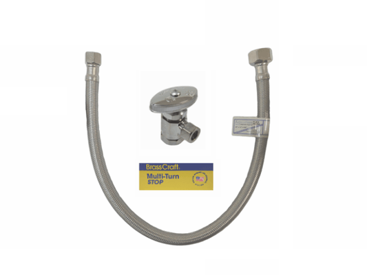 Brass Craft, Angle Valve, Complete with Flex Hose - AQUA103 MEGA