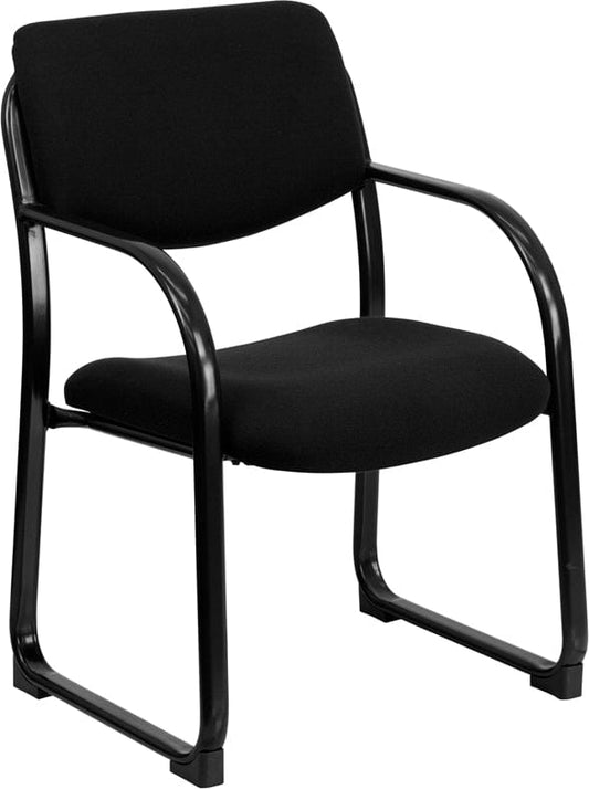Black Fabric Executive Side Reception Chair with Sled Base - BT-508-BK-GG A-Z Store Nadia