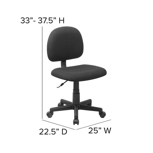 Mid-Back Black Fabric Swivel Task Office Chair - BT-660-BK-GG A-Z Store Nadia