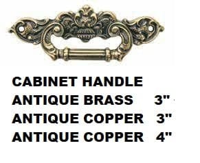 CABINET Handle AB – Antique drawer pulls with mounting screws. Mounting hole space: Brass Victorian floral pattern with black painting. Fit for: dresser drawer, cabinet, cupboard, jewelry box, wooden case, chest, wardrobe and other furniture MEGA