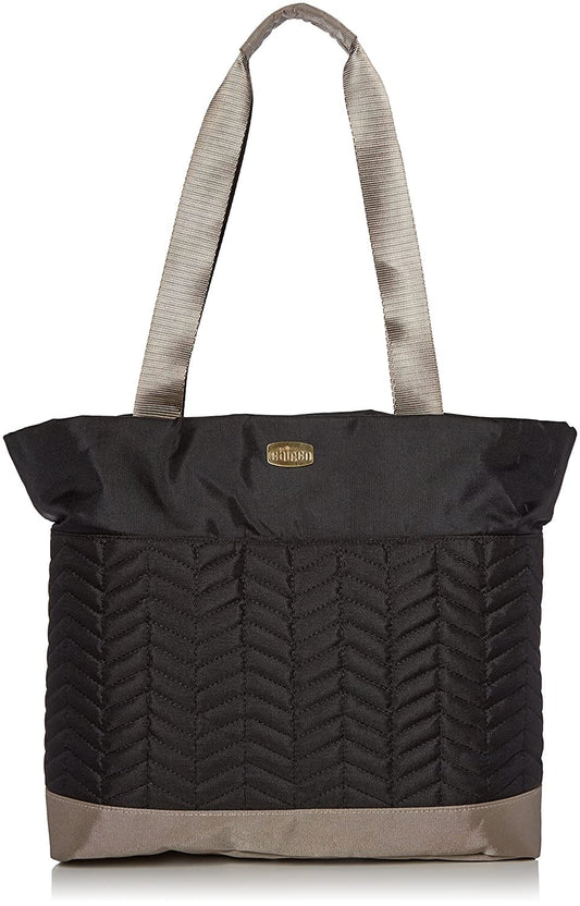 CHICCO Diaper Bag Chevron Black: Thermal zippered bottle pocket with high-density thermal insulation and thermoflect radiant barrier - 06079396950070 ebuystt