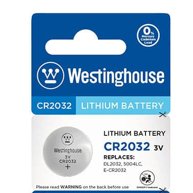 The Westinghouse Lithium Button Cells - 3V– Ideal for Key FOBS, Watches, Calculators, Meters, Remotes and Other small DevicesCR2032-BP5 MEGA