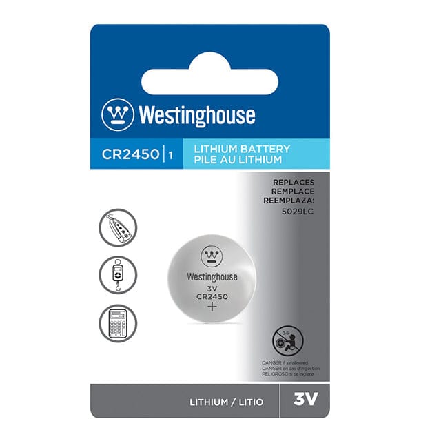 Westinghouse Lithium Coin Cell, 3V, 1 Pack - CR2450BP1 MEGA