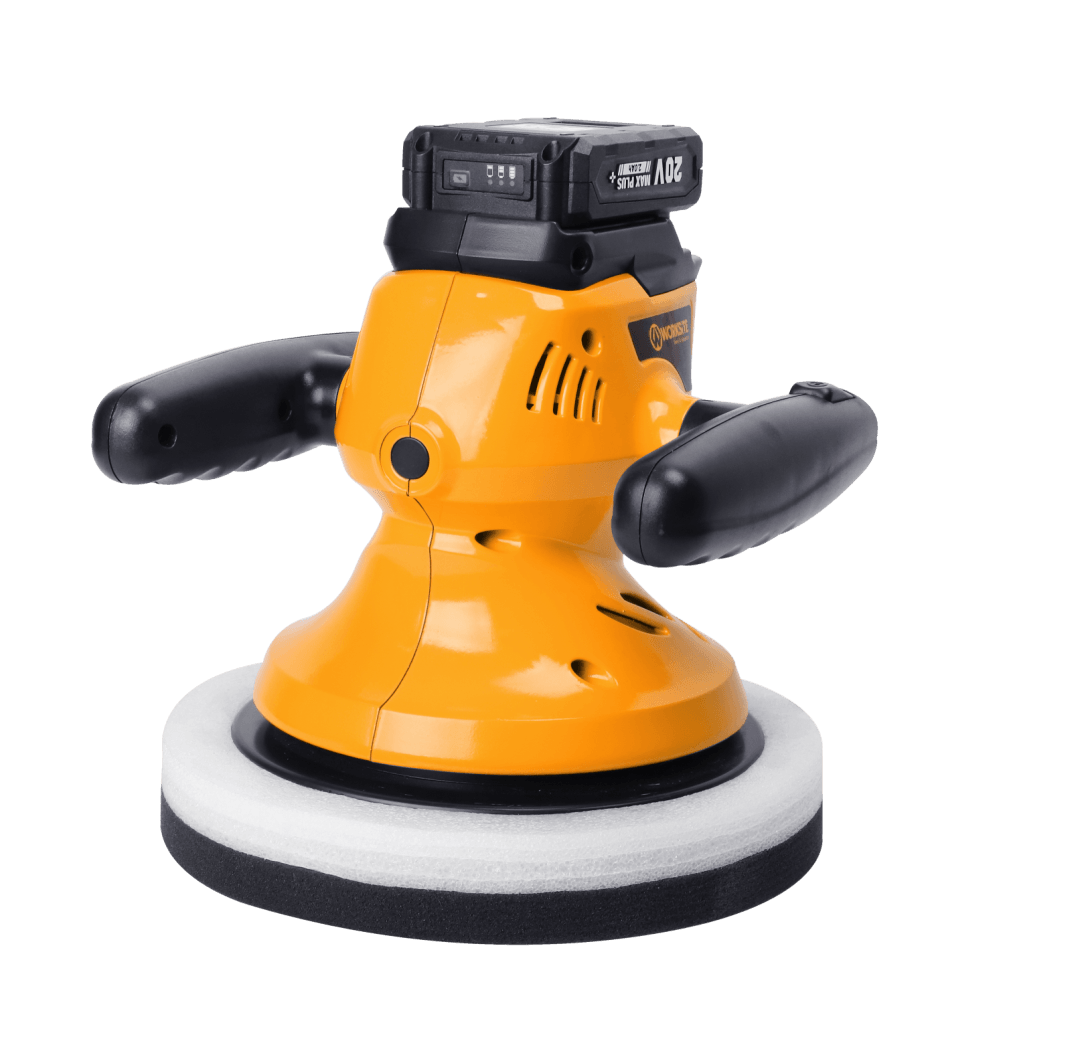 WORKSITE - 20V Cordless Wax Polisher, Perfect for all vehicles, cars, counter tops, bathrooms and banisters CWP110, 2.0AH Battery and FAST Charger -CWP110 Worksite Power Tools