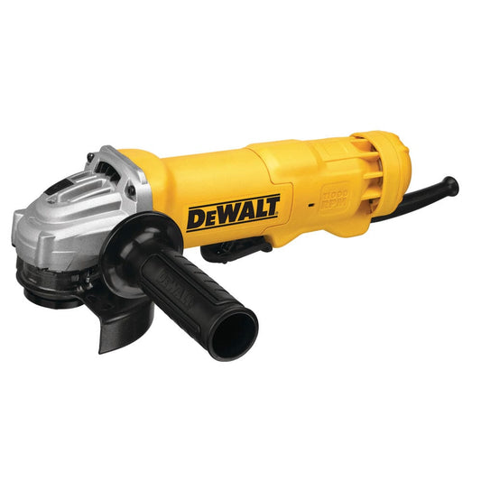 Dewalt Yellow / Black 1200 Watts Paddle Switch 4 1/2" (115 mm) / 5" (125 mm) Small, Compact, lightweight Angle Grinder - Angle grinders are used for several purposes around the home or workshop, these tools are used to grind, sand, or polish - DWE4212-B3 MEGA