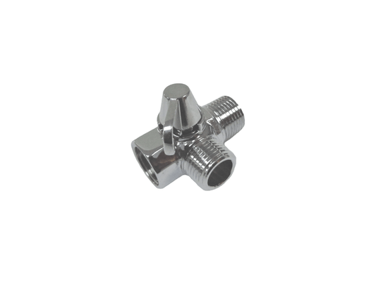 Shower Arm All Metal Universal 3-Way Diverter Valve for Hand Shower and Fixed Shower Head,Replacement Component Adapter (Chrome Finish) - CHIB107 MEGA