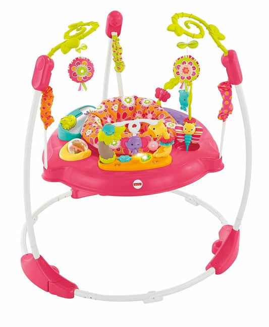 FISHER-PRICE Jumperoo Pink Petals: There’s so much for baby to discover with sweet animal friends on this Jumperoo® — music, lights and exciting sounds reward baby with every jump - DJC81 ebuystt