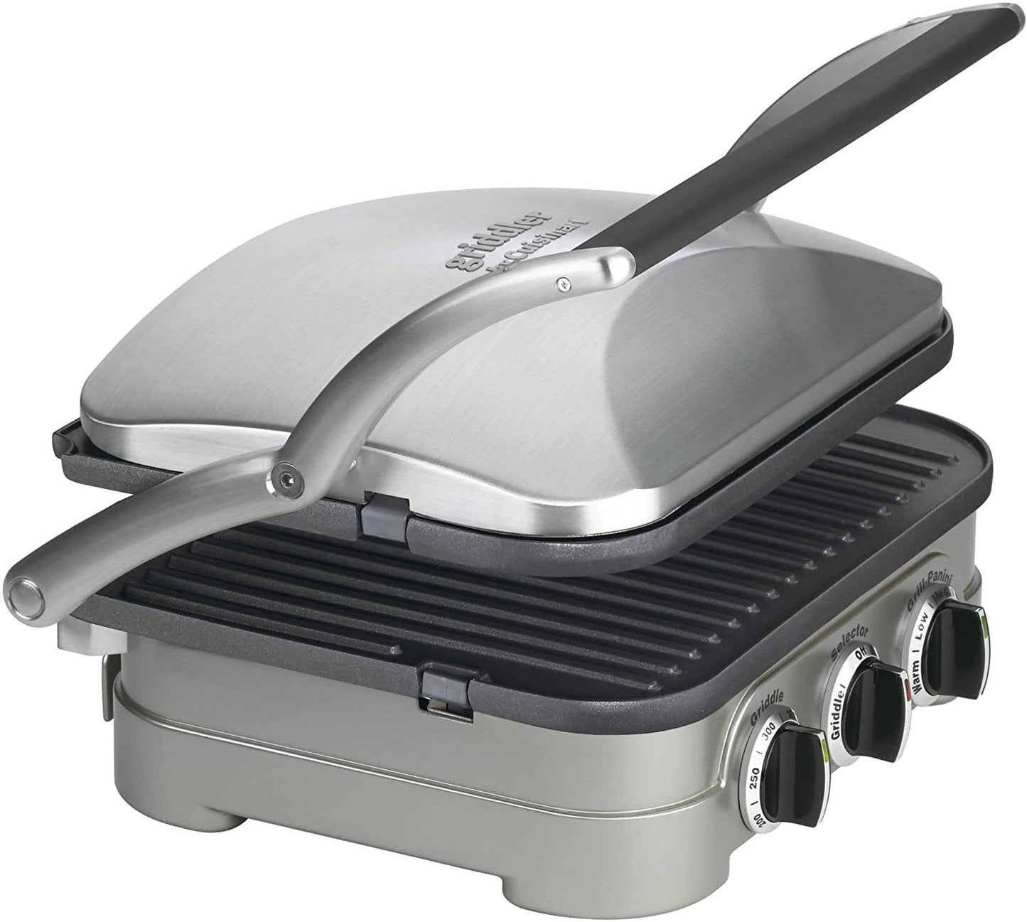 Cuisinart 5-in-1 Griddler can handle everything from pancakes and sausages to grilled cheese to steaks, hamburgers, and panini. - CU-GR-4 Pie's Variety Store