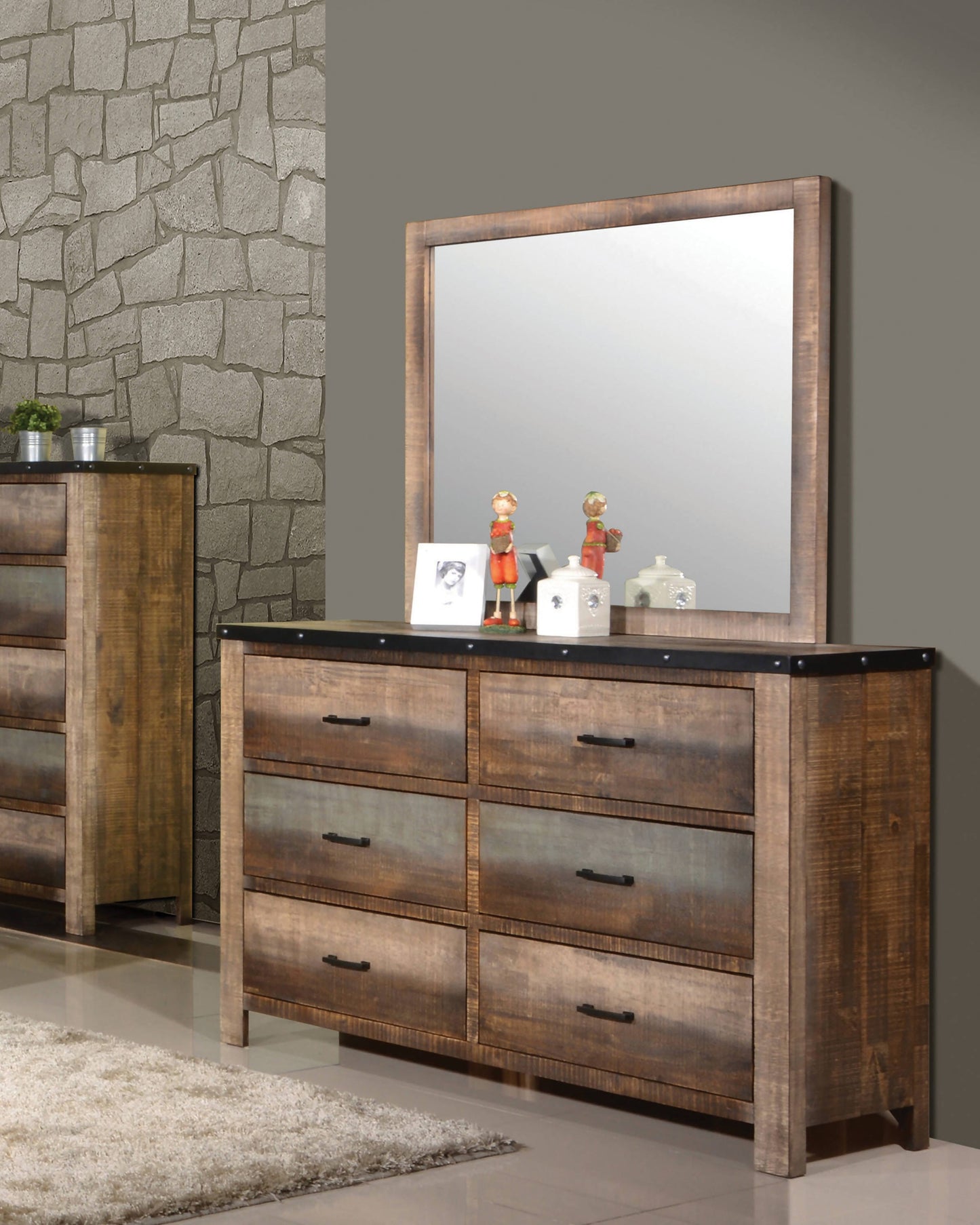 Sembene Rectangular Mirror Antique Multi-Color Collection: This Mirror Looks Beautiful Above A Dresser, Looks Great In A Modern Or Classic Space. Dress Up A Hallway Or Bedroom With The Square Silhouette And Raised Edges Of The Frame. SKU: 205094 coastmega