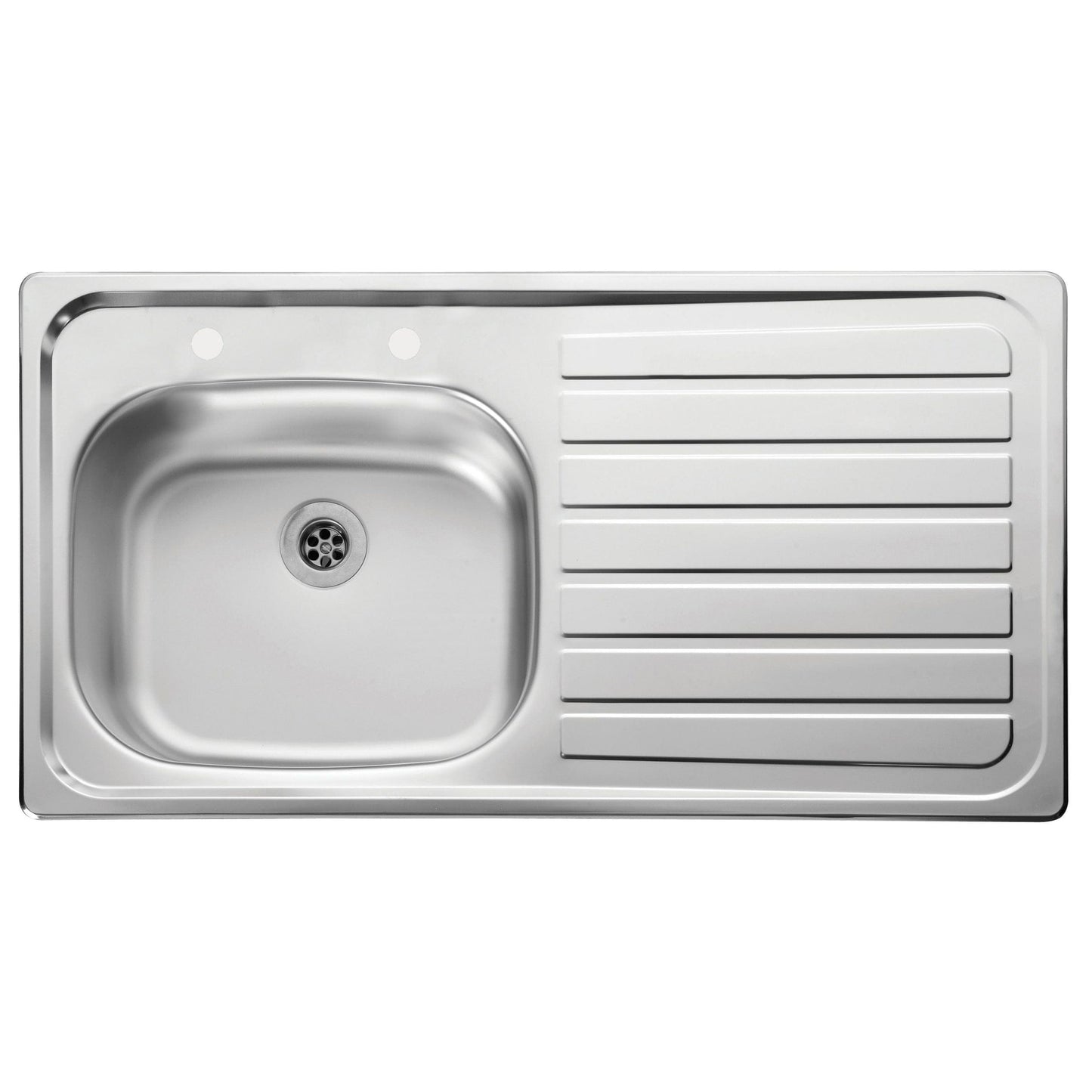 Durable Stainless Steel Kitchen Sink, Single Basin with Right Side Drain Board, Perfect for Home or Commercial Kitchen - AUGH018 MEGA