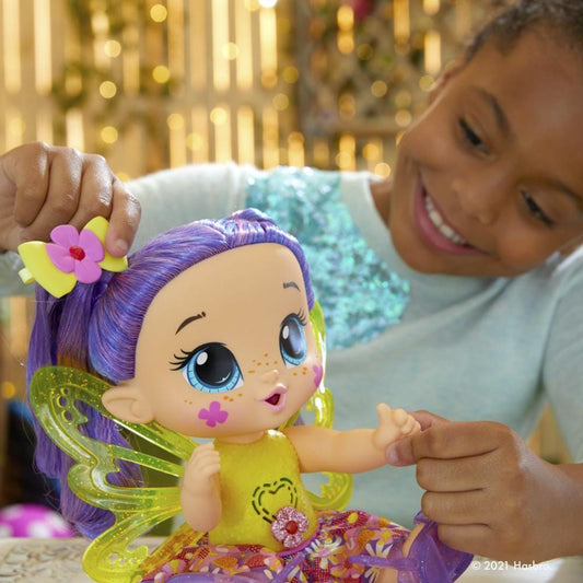 HASBRO Baby Alive Sparkle Sienna: Pretend feed Siena Sparkle doll to discover her special-colored glow - F2593 ebuystt