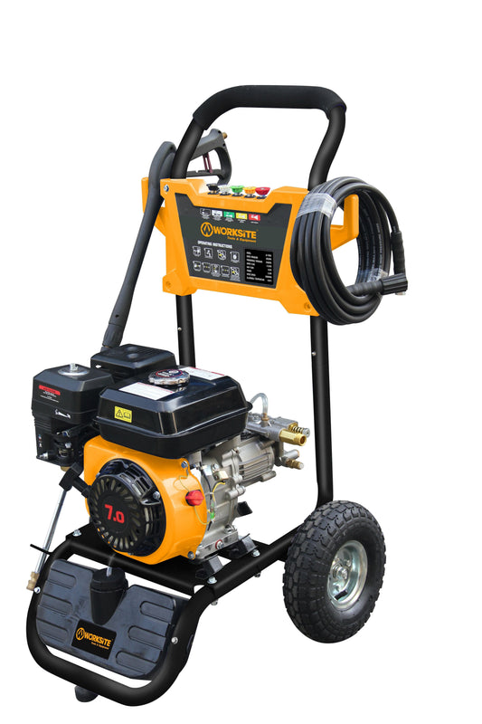 WORKSITE Gasoline Pressure Washer 7.0HP and 150Bar (2200PSI) Engine Speed 3600RPM is Versatile and Convenient Best for The DIYers, Maintenance Professionals, Lawn And Garden Workers, Car Wash Operators, Carpark Attendants, and Many More– GEPW102 Worksite Power Tools