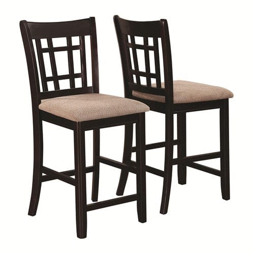 Lavon Lattice Back Counter Stools Tan And Espresso (Set Of 2) - 105279 COSMEGA