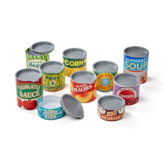 MELISSA & DOUG Lets Play House! Grocery Cans: Stock a pretend pantry with this collection of lidded cardboard play-food cans - M&D-4088 ebuystt