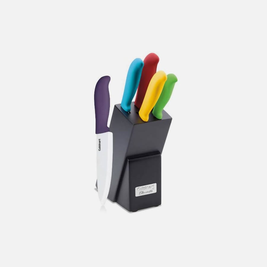 Cuisinart Elements Ceramic 6-Piece Cutlery Knife Block Set (Multicolored) - CU-C59CE-C6P Elegant AccScents