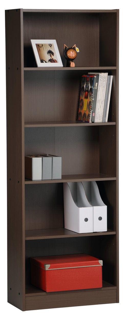 Momentum Furnishings 5-Tier Bookcase rejuvenates living rooms and home offices Easy assembly Perfect for books and fun decorations, this bookcase pops in any design- PBF-0600-709-SP Mega