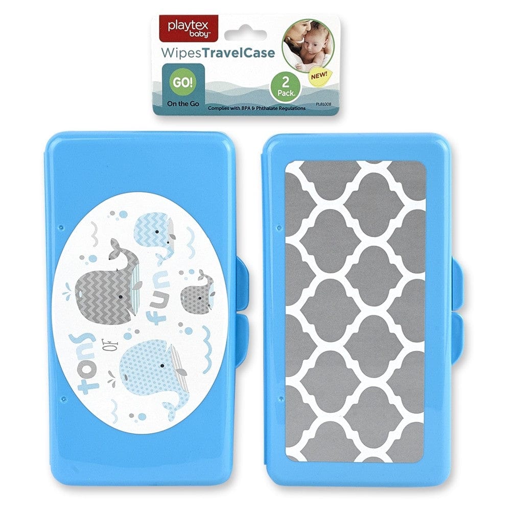 PLAYTEX BABY Wipes Travel Case 2pk Assorted: Playtex 2-pack wipes travel cases hardcase construction snap closure - PL81007 ebuystt